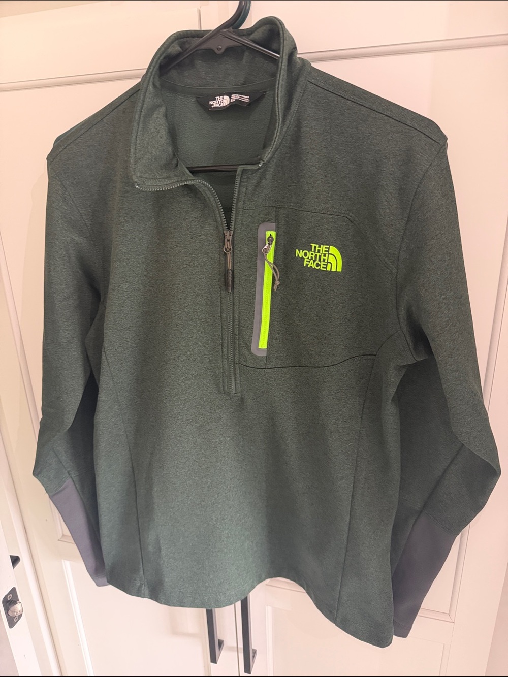The North Face Men's Dark Green Quarter-Zip Pullover Sweater